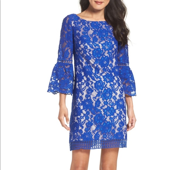 Like new Eliza J Bell Sleeve Shift Dress cobalt - Picture 1 of 8